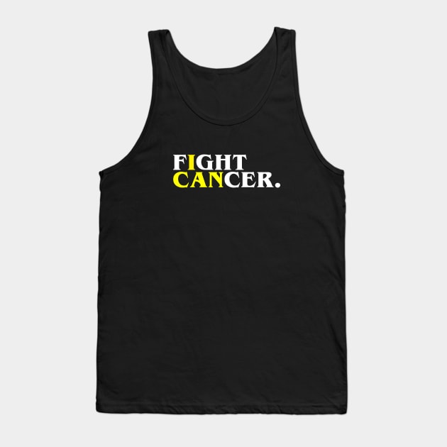 Fight Cancer (I Can), Yellow T-Shirt Tank Top by joelstetler